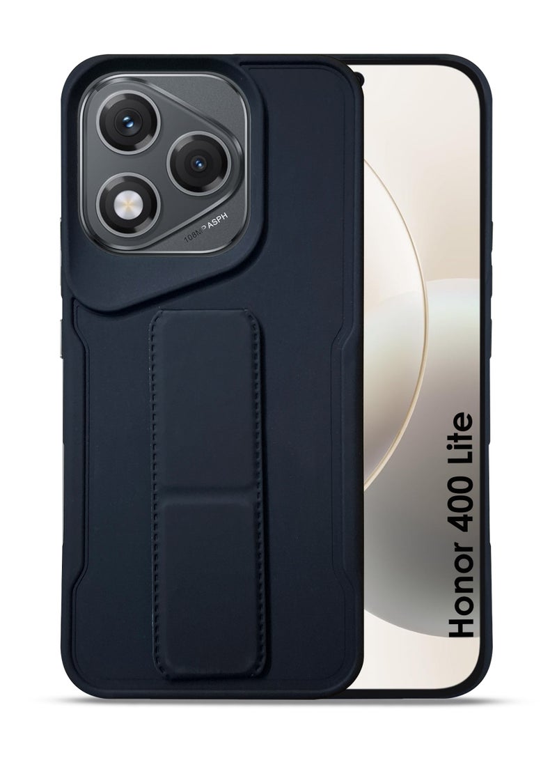 Honor 400 Lite Hand Grip Case Cover - Magnetic Hand Grip Holder & Kickstand - Strong Grip for Magnetic Car Holder, Stylish Silicone Case & Functional, Ultimate Convenience & Hands-Free Viewing - Black - Image 1